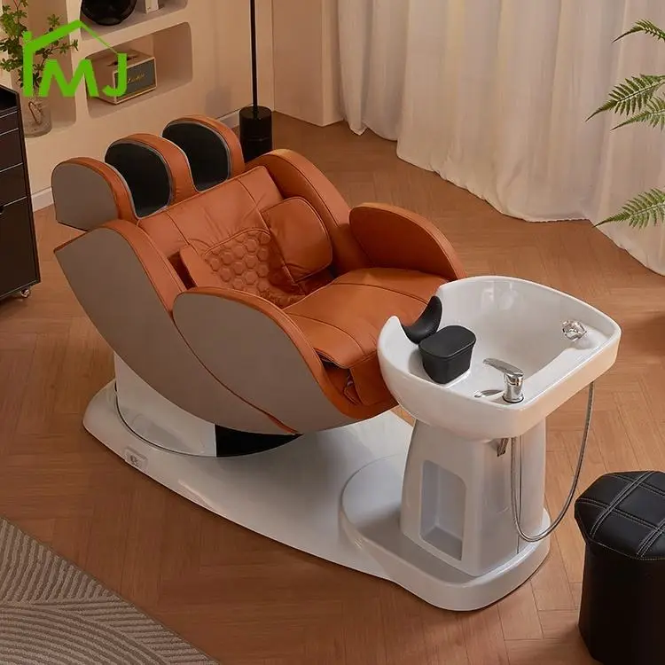 Electric Massage Shampoo Chair Multifunction Salon Luxury Hair Washing Head Spa Bed — image 7
