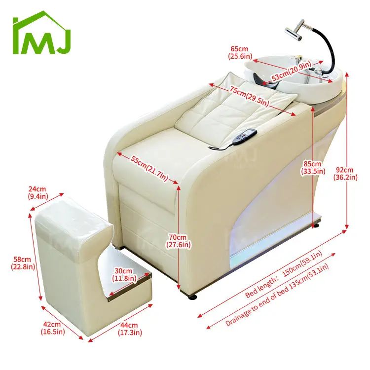 Headspa Salon Electric Hair Wash Massage Shampoo Bed Japanese Waterfall Head Spa Chair — view 6
