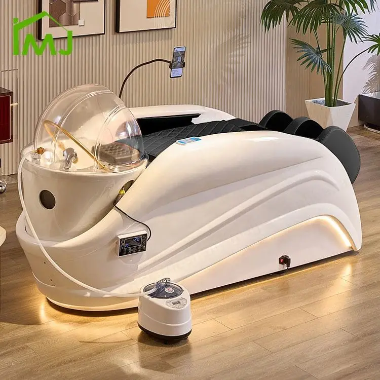 Modern Beauty Salon Hair Wash Facial Nursing Reclining Head Spa Electric Shampoo Massage Bed — image 3