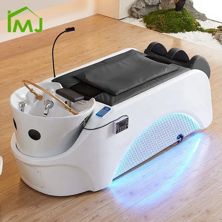 Salon Sink Shampoo Bowl and Chair Hair Washing Electric Massage Chair Head Spa Bed — image 3