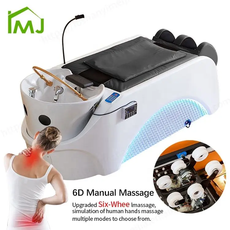Salon Sink Shampoo Bowl and Chair Hair Washing Electric Massage Chair Head Spa Bed — image 5