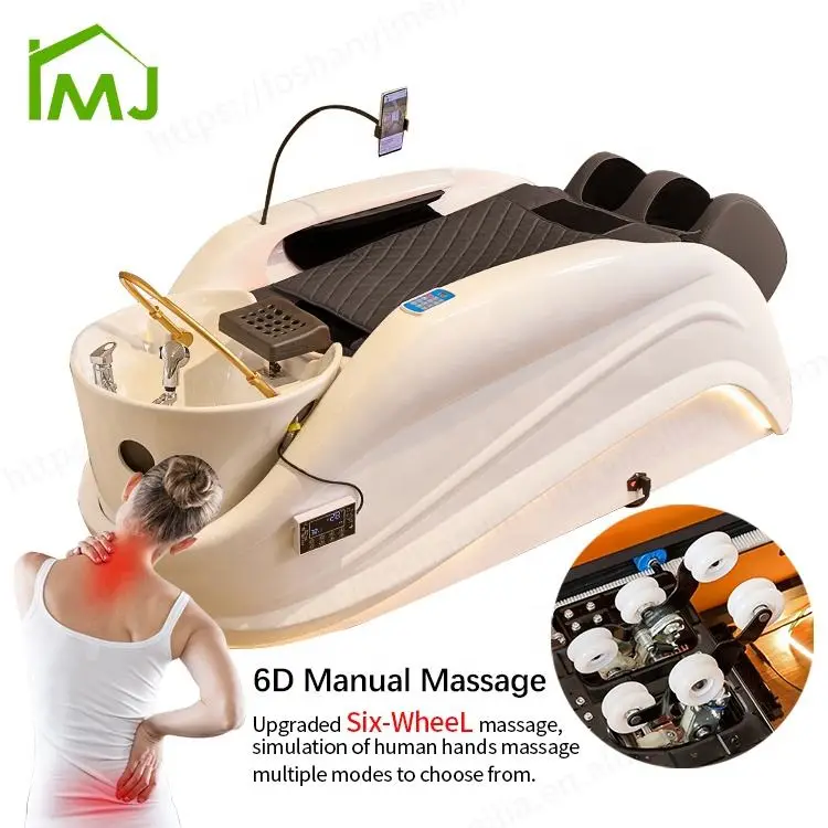 Modern Beauty Salon Hair Wash Facial Nursing Reclining Head Spa Electric Shampoo Massage Bed — image 6
