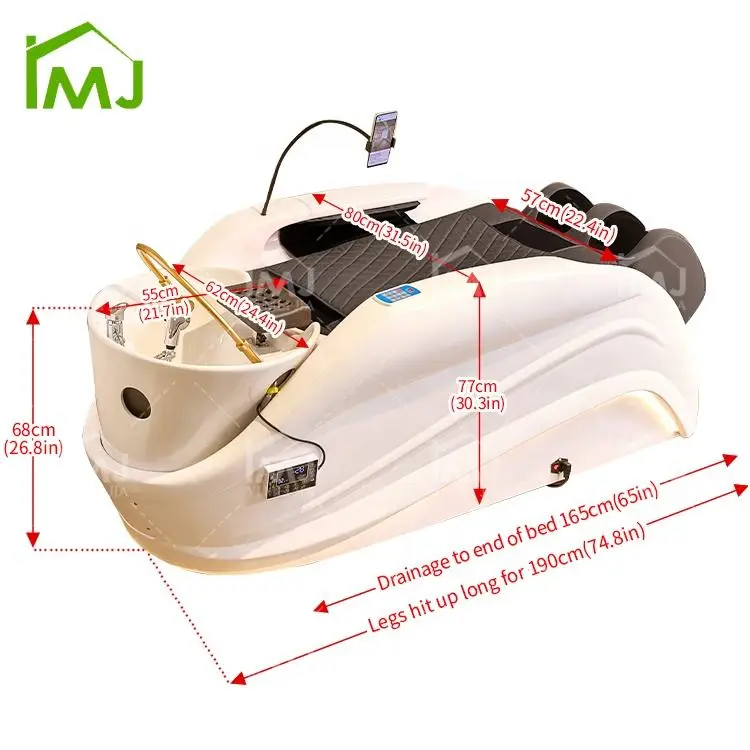 Modern Beauty Salon Hair Wash Facial Nursing Reclining Head Spa Electric Shampoo Massage Bed — image 7