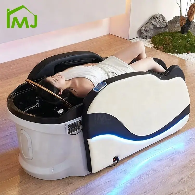 Multifunction Salon Reclining Shampoo Water Therapy Electric Massage Head Spa Bed — view 1