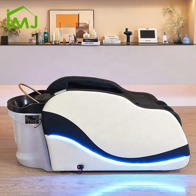 Multifunction Salon Reclining Shampoo Water Therapy Electric Massage Head Spa Bed — image 4