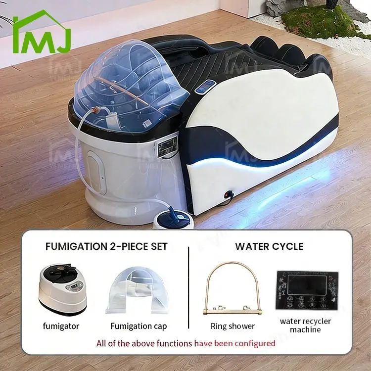 Multifunction Salon Reclining Shampoo Water Therapy Electric Massage Head Spa Bed — image 6