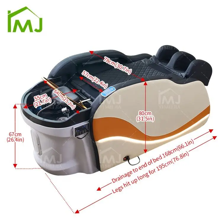 Hair Salon Furniture Equipment Thai Shampoo Nursing Electric Massage Head Spa Bed — view 6