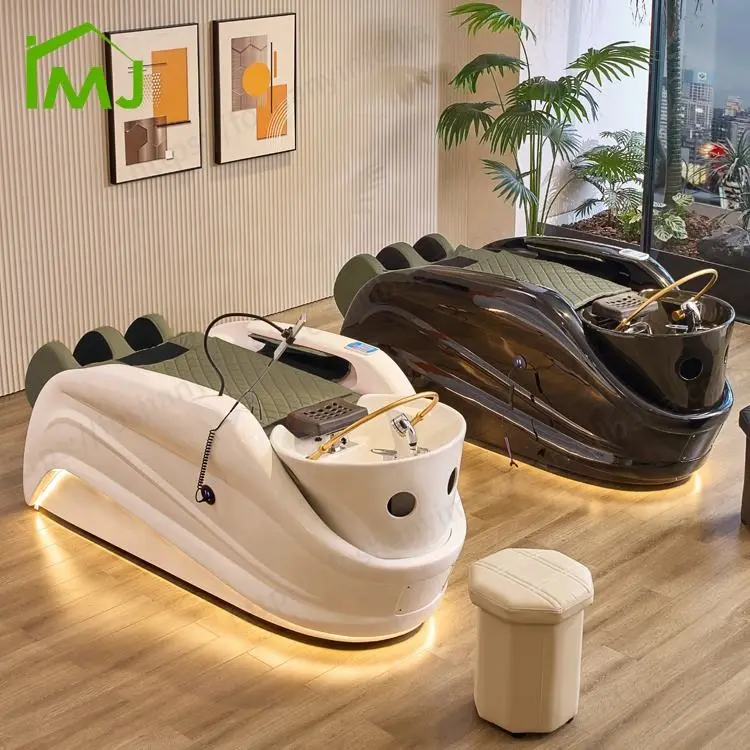 Salon Recliner Electric Hair Washing Massage Head Spa Bed With Water Circulation and Steamer — view 1