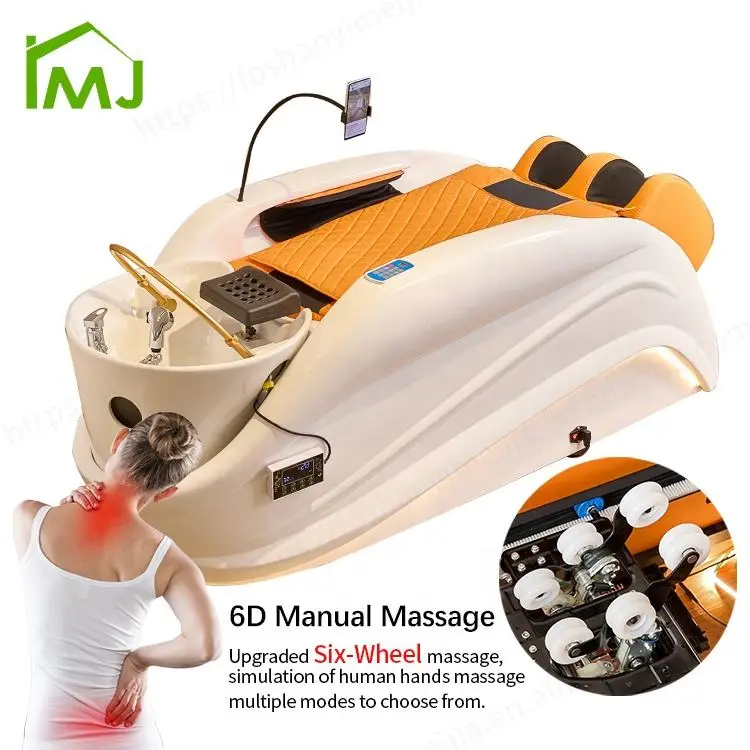 Salon Recliner Electric Hair Washing Massage Head Spa Bed With Water Circulation and Steamer — view 4
