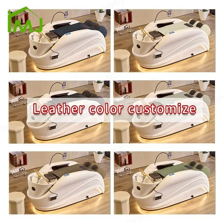 Salon Recliner Electric Hair Washing Massage Head Spa Bed With Water Circulation and Steamer — view 5