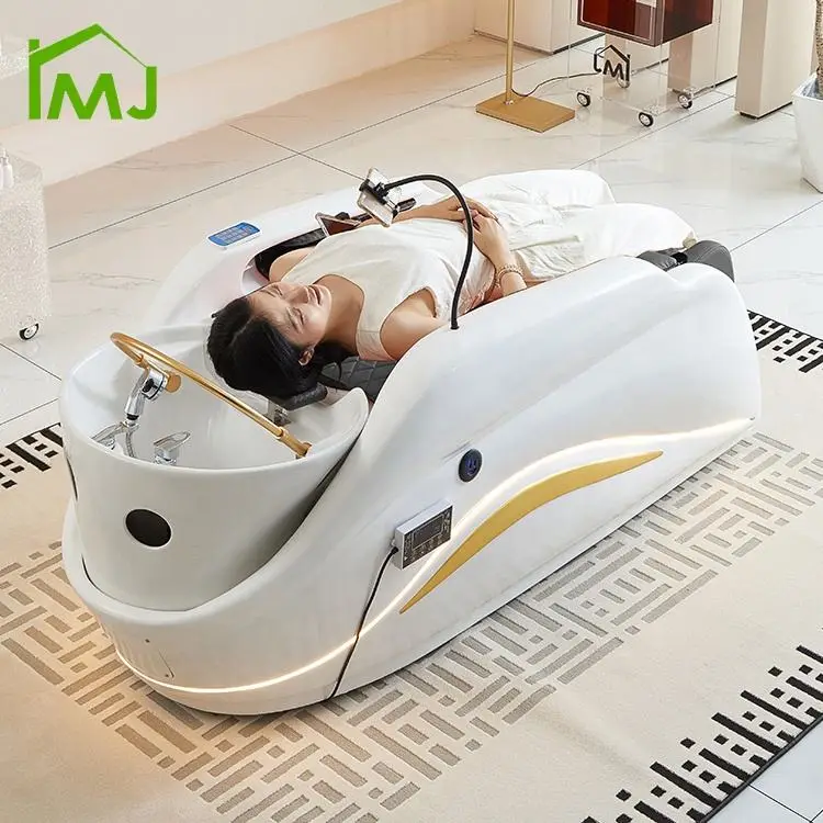 Hair Beauty Salon Electric Spa Massage Washing Table Head Spa Shampoo Bed — image 3