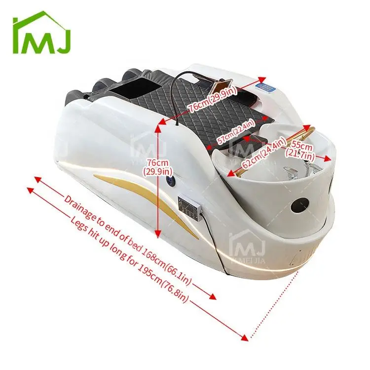 Hair Beauty Salon Electric Spa Massage Washing Table Head Spa Shampoo Bed — image 7
