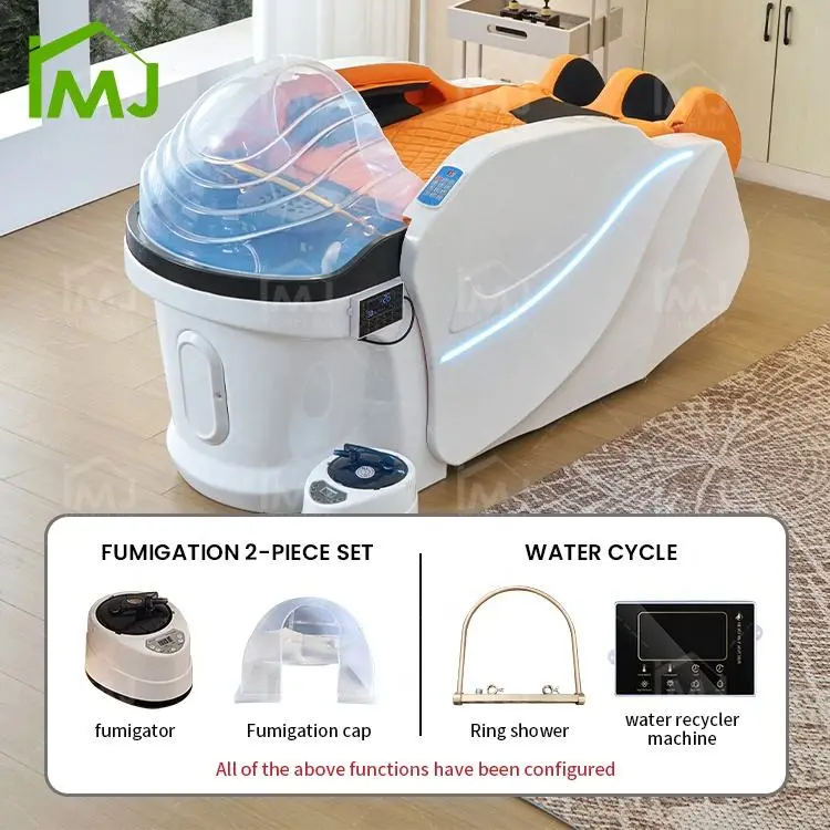 Factory Custom Luxury Salon Hair Washing Electric Massage Table Head Spa Shampoo Bed — image 6