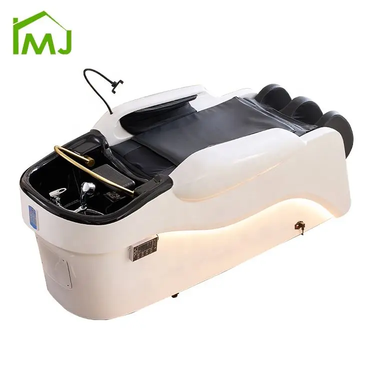 Salon Barbershop Head Spa Bed Massaging Electric Massage Shampoo Chair with Bowl — view 1