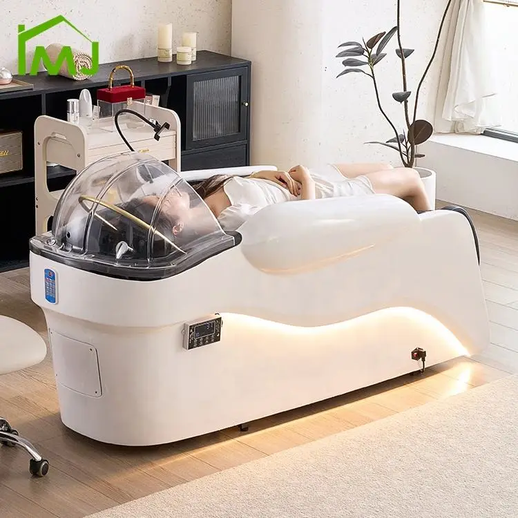 Salon Barbershop Head Spa Bed Massaging Electric Massage Shampoo Chair with Bowl — image 3