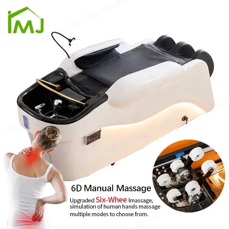 Salon Barbershop Head Spa Bed Massaging Electric Massage Shampoo Chair with Bowl — image 5