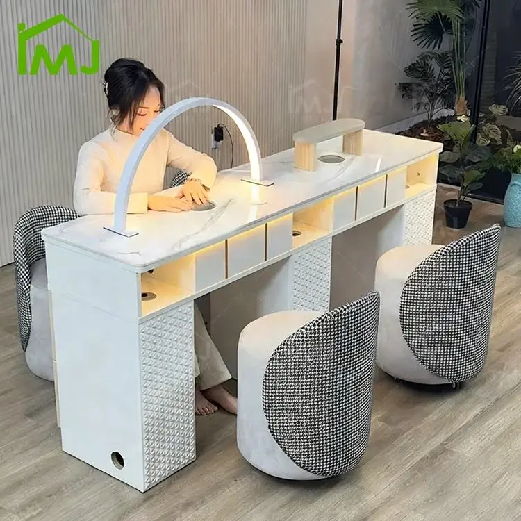 Nail Salon Technician Manicure Table Double Nail Trimming Care Table — view 1