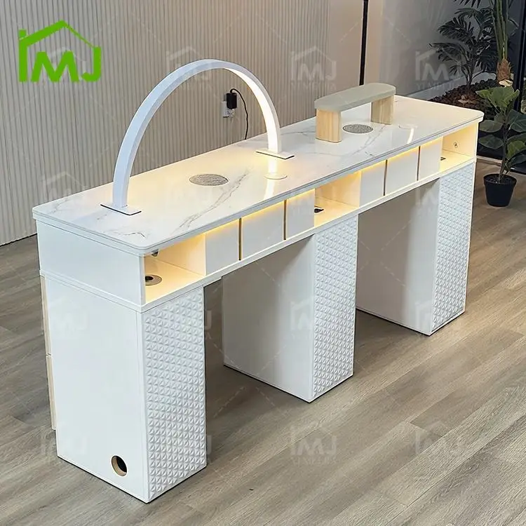 Beauty Salon Furniture Nail Desk With Dust Collector Manicure Double Nail Table — view 1