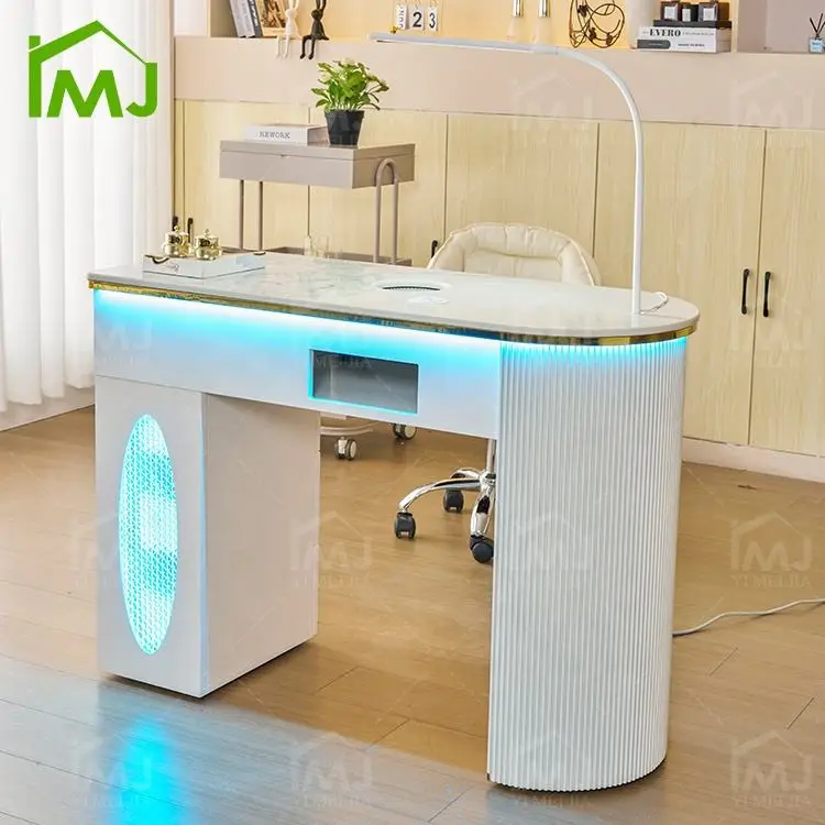 Luxury Salon Station Nail Technician Table and Chairs Storage Nail Care Manicure Desk — view 1