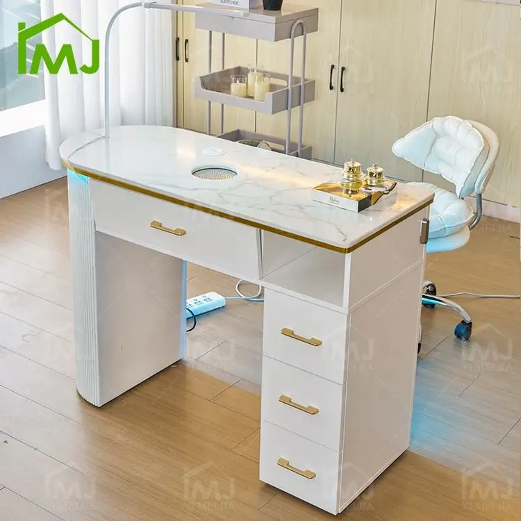 Luxury Salon Station Nail Technician Table and Chairs Storage Nail Care Manicure Desk — image 3