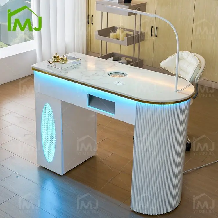 Luxury Salon Station Nail Technician Table and Chairs Storage Nail Care Manicure Desk — image 4