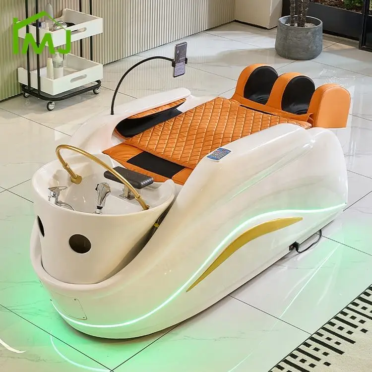 Custom Comfortable Full Body Electric Massage Table Beauty Salon Head Spa Shampoo Bed — view 1