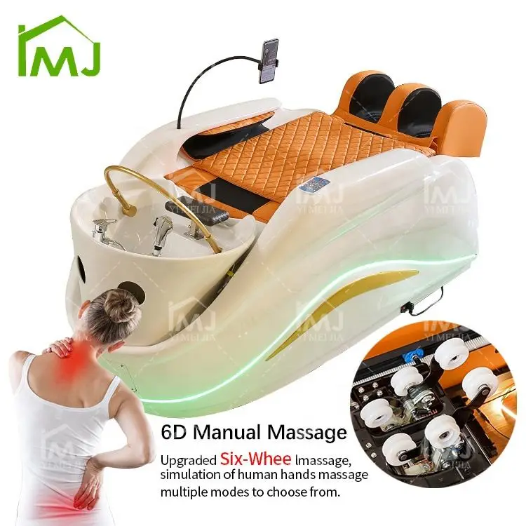 Custom Comfortable Full Body Electric Massage Table Beauty Salon Head Spa Shampoo Bed — view 4