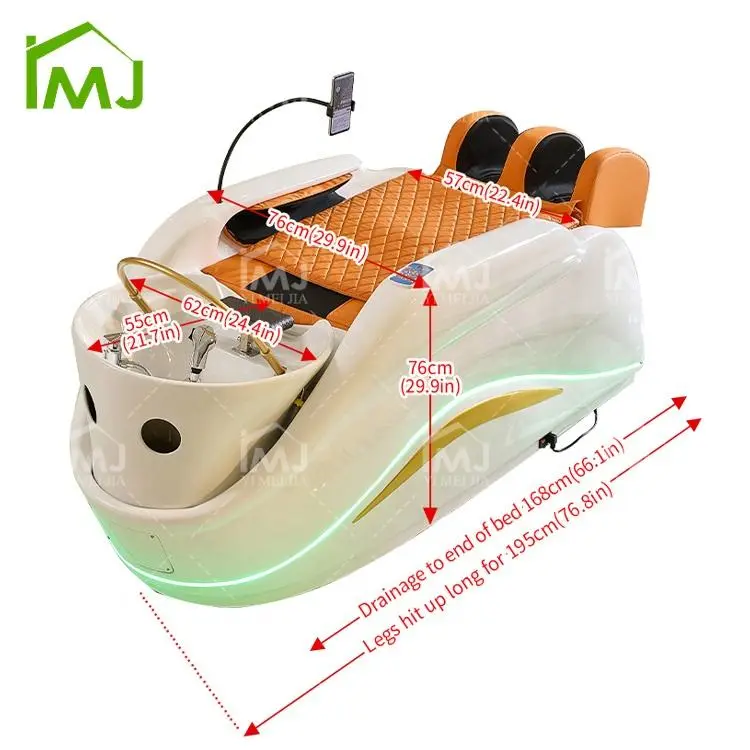 Custom Comfortable Full Body Electric Massage Table Beauty Salon Head Spa Shampoo Bed — view 6