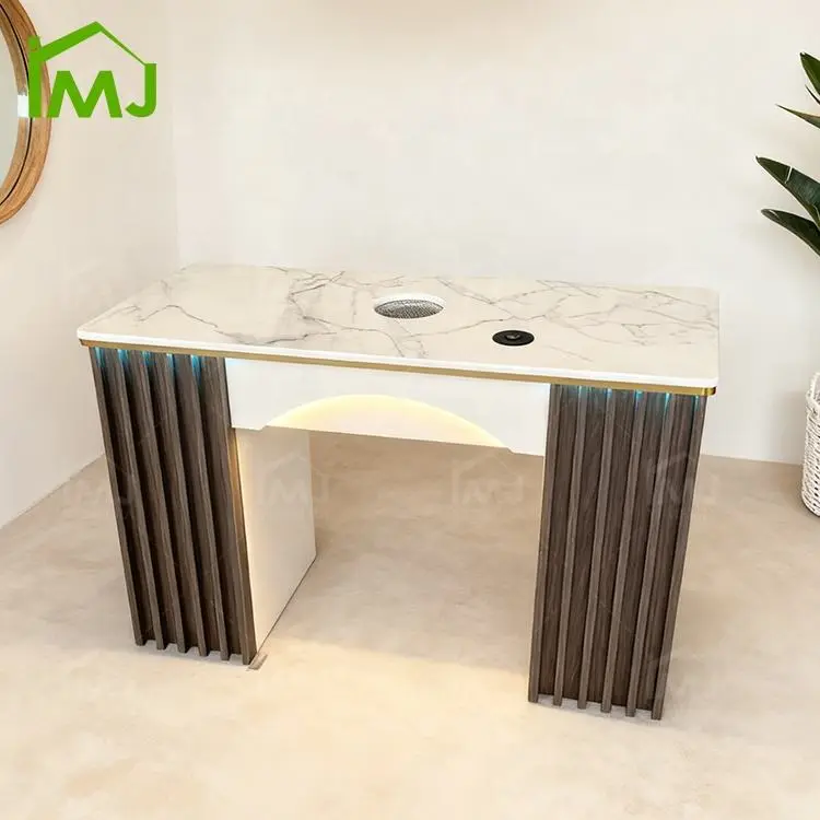 Modern Salon Furniture Storage Wooden Makeup Mesas De ManicuraTable Nail Desk — image 4