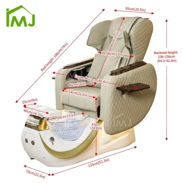 Nail Salon Silla De Pedicura Foot Electric Massage Fauteuil Pedicure Spa Chair — image 7
