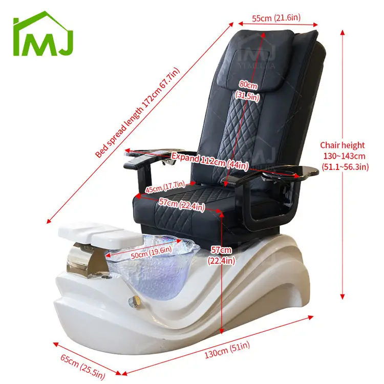 Salon Silla De Pedicura Manicure Foot Spa Electric Massage Pedicure Chair With Pump Drain — view 6