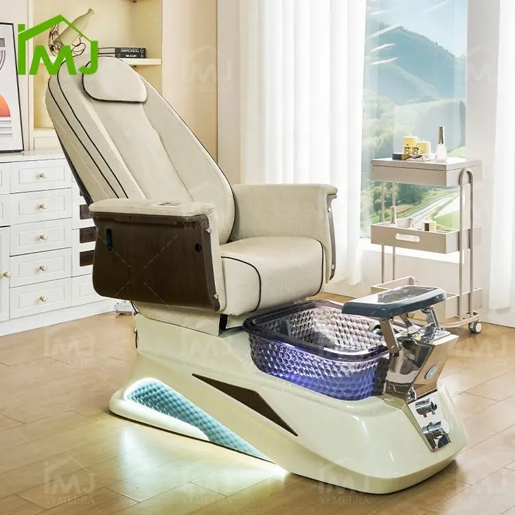 Salon Silla De Pedicura Manicure Foot Spa Electric Massage Pedicure Chair With Pump Drain — image 3