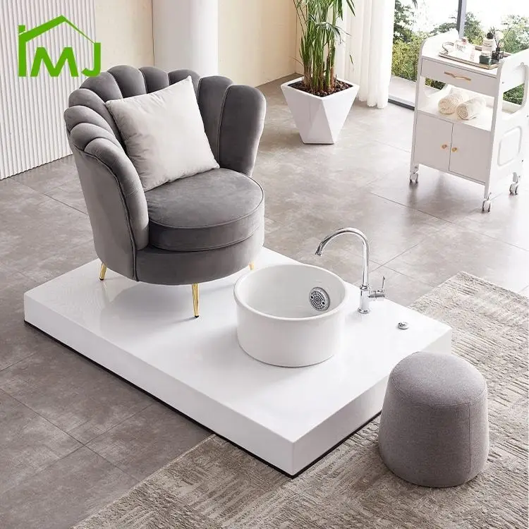 Factory Custom Salon Whirlpool Discharge Pump Foot Bath Chair Nail Spa Pedicure Chair — image 5