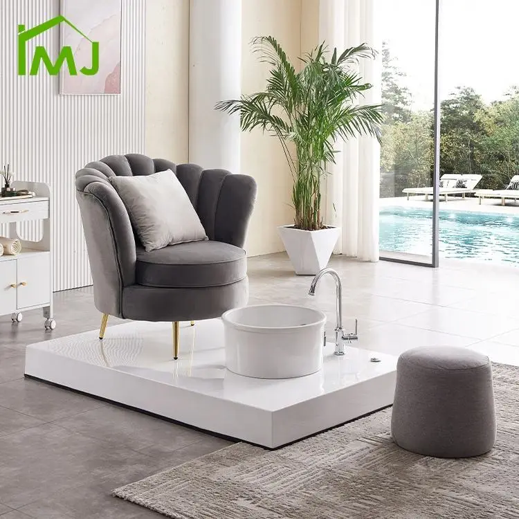 Factory Custom Salon Whirlpool Discharge Pump Foot Bath Chair Nail Spa Pedicure Chair — image 6