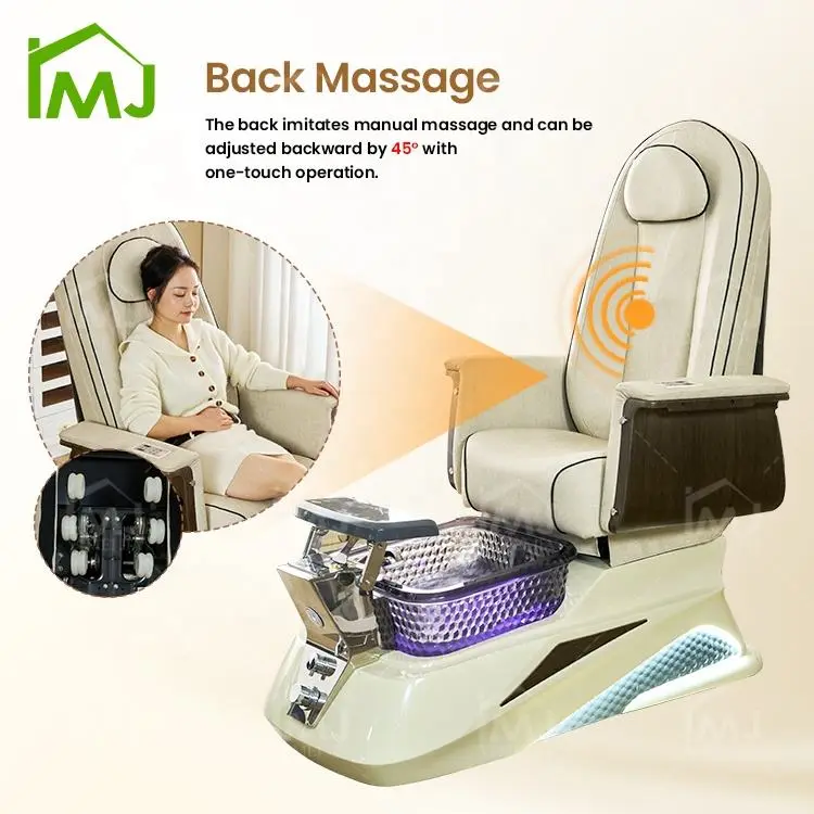 Salon Silla De Pedicura Manicure Foot Spa Electric Massage Pedicure Chair With Pump Drain — image 6
