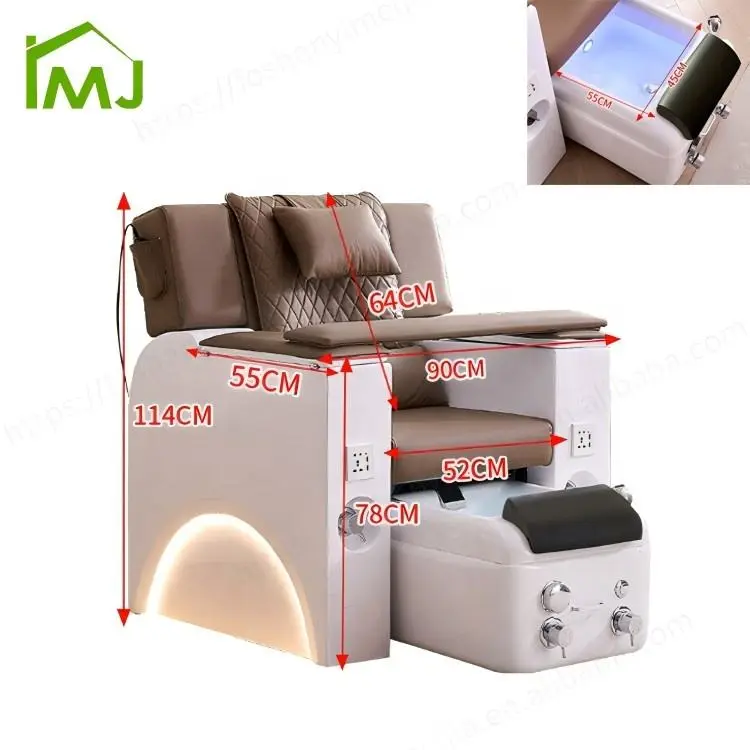 Luxury Nail Salon Foot Care Manicure Chair Electric Massage Body Pedicure Chair — image 7