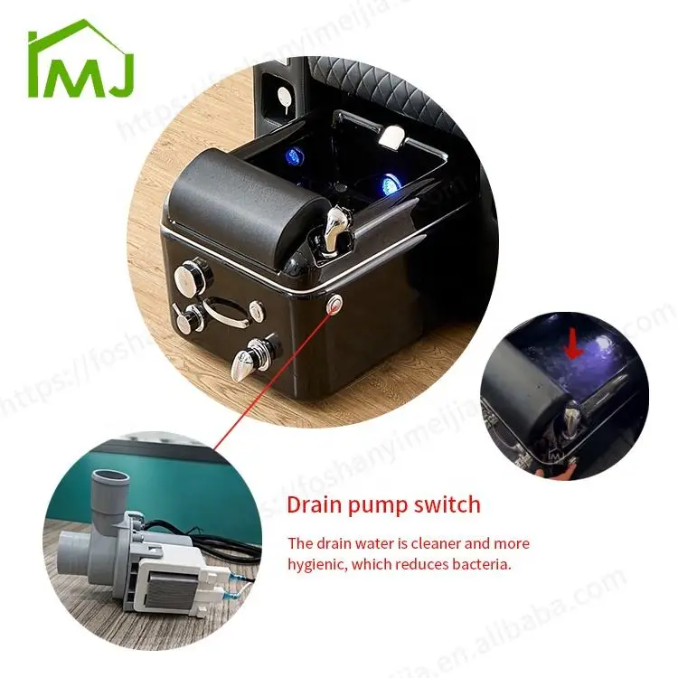 Custom Nail Salon Manicure Foot Bathing Massage Chair Electric Massage Spa Pedicure Chair — image 6