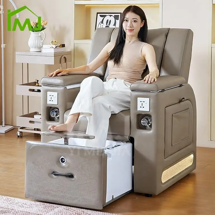 Modern Nail Salon Electric Reclining Foot Spa Bath Manicure Pedicure Spa Chair — view 1
