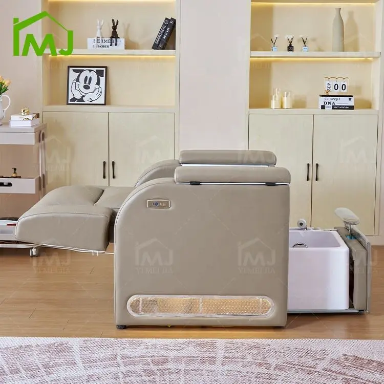 Modern Nail Salon Electric Reclining Foot Spa Bath Manicure Pedicure Spa Chair — image 3
