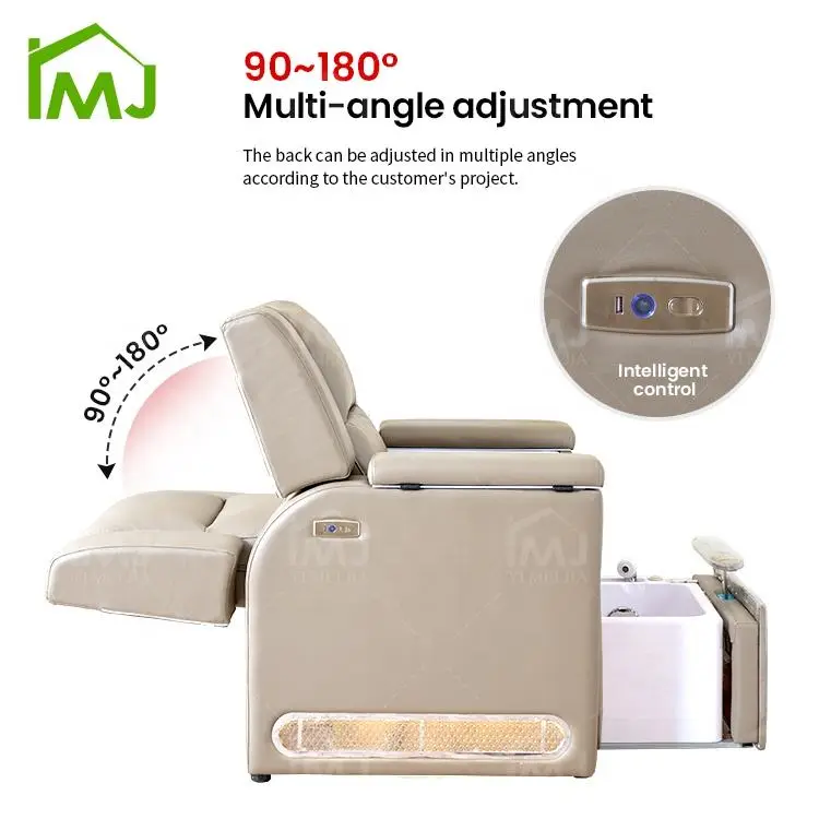 Modern Nail Salon Electric Reclining Foot Spa Bath Manicure Pedicure Spa Chair — image 6