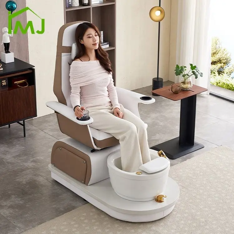 Modern Nail Salon Rotating Reclining Foot Spa Bath Manicure Pedicure Chair — image 4