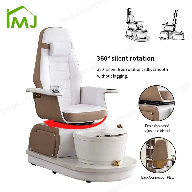 Modern Nail Salon Rotating Reclining Foot Spa Bath Manicure Pedicure Chair — image 6