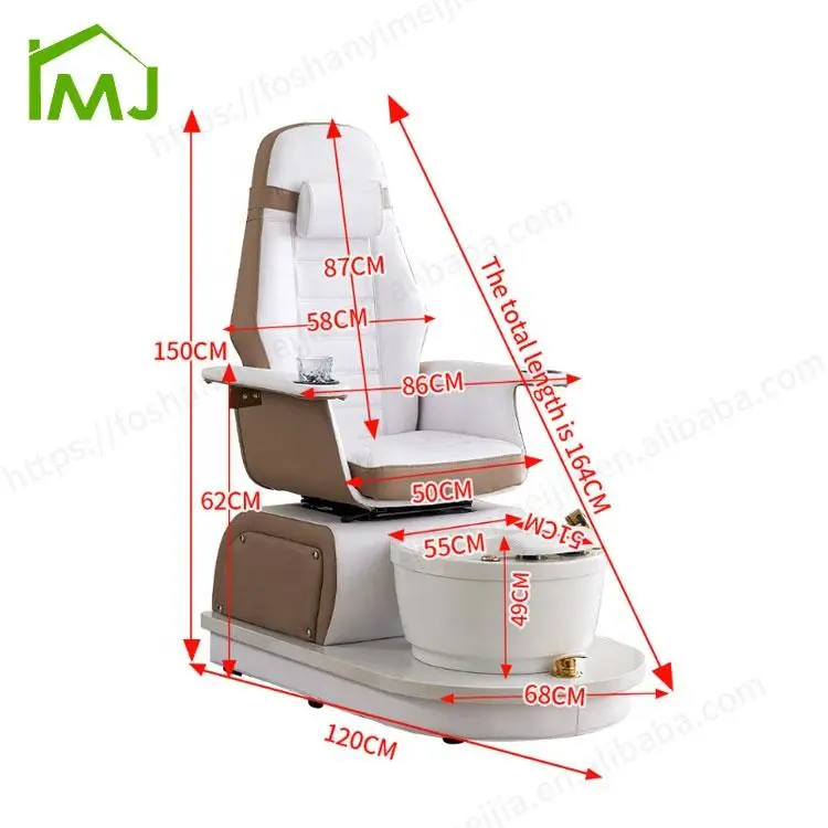 Modern Nail Salon Rotating Reclining Foot Spa Bath Manicure Pedicure Chair — image 7