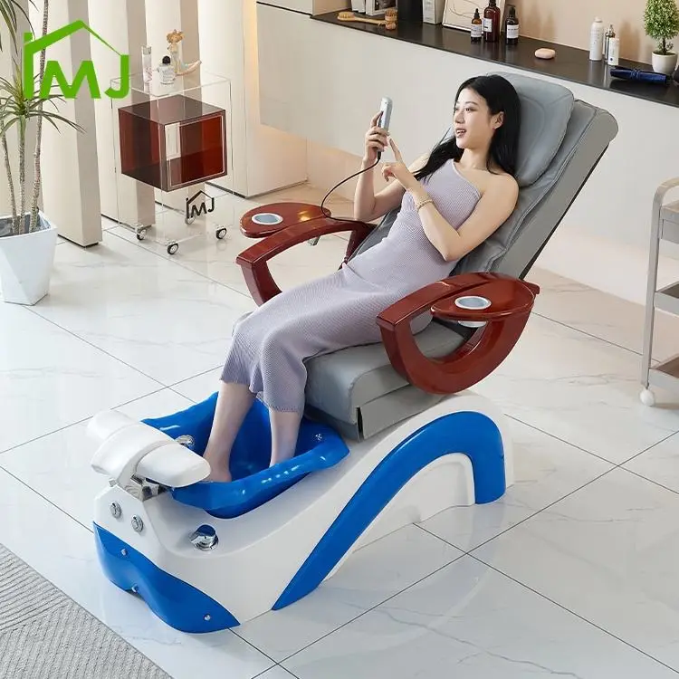 Nail Salon Furniture Manicure Electric Reclining Foot Spa Massage Pedicure Chair — image 4