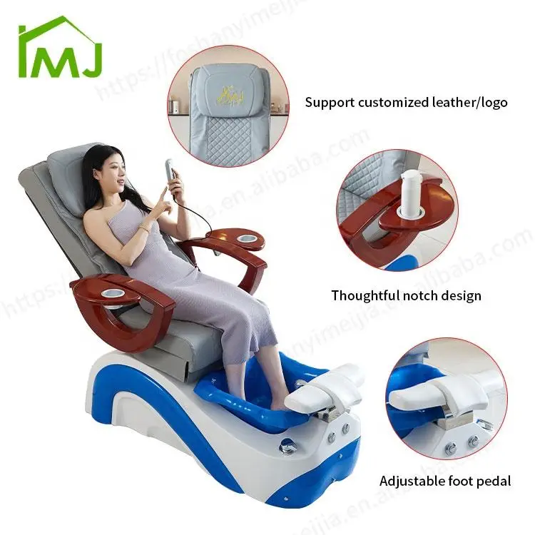 Nail Salon Furniture Manicure Electric Reclining Foot Spa Massage Pedicure Chair — image 6