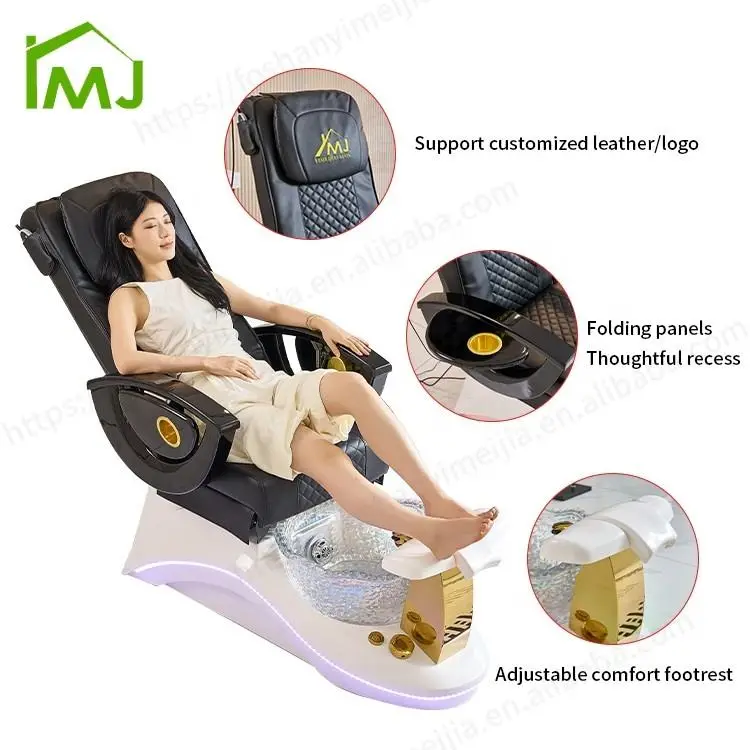 Modern Electric Reclining Massage Salon Foot Bath Spa Manicure Throne Pedicure Chair — image 6