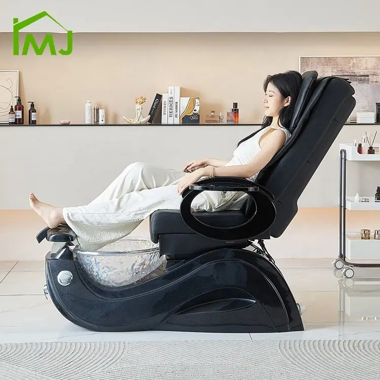 Modern Nail Salon Multifunction Reclining Foot Spa Manicure Pedicure Massage Chair — view 3