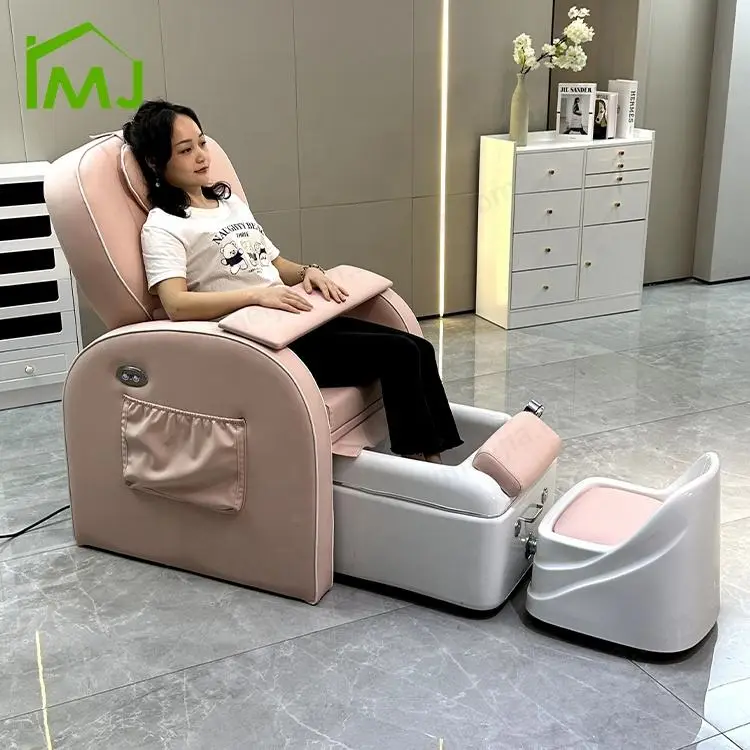 Multifunction Nail Salon Furniture Reclining Foot Spa Massage Pedicure Chair With Basin — view 1