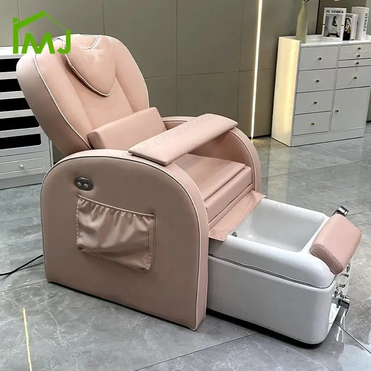 Multifunction Nail Salon Furniture Reclining Foot Spa Massage Pedicure Chair With Basin — view 2