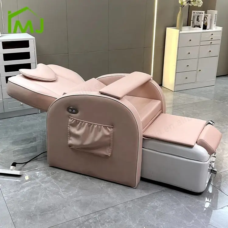 Multifunction Nail Salon Furniture Reclining Foot Spa Massage Pedicure Chair With Basin — view 3